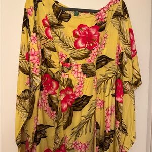FARM RIO Floral Yellow and Pink Women's Top